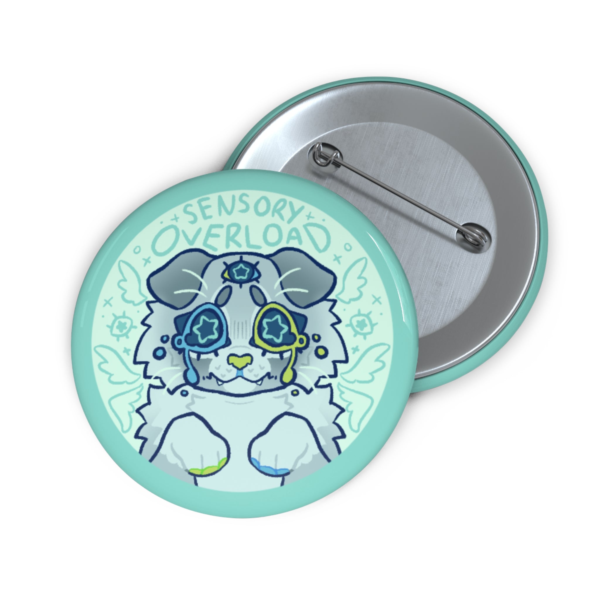 Dovewing Inspired Sensory Overload Pin Buttons