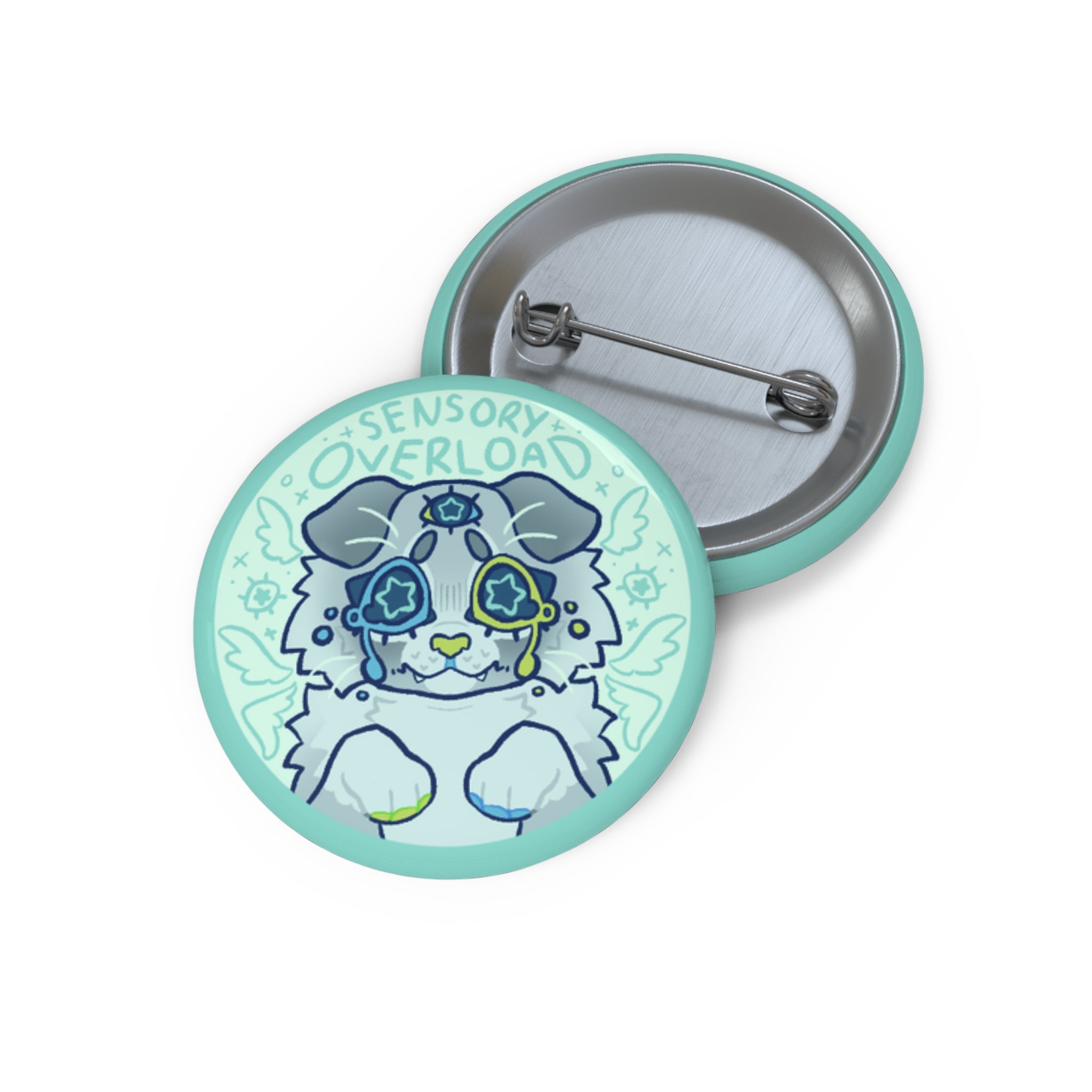 Dovewing Inspired Sensory Overload Pin Buttons