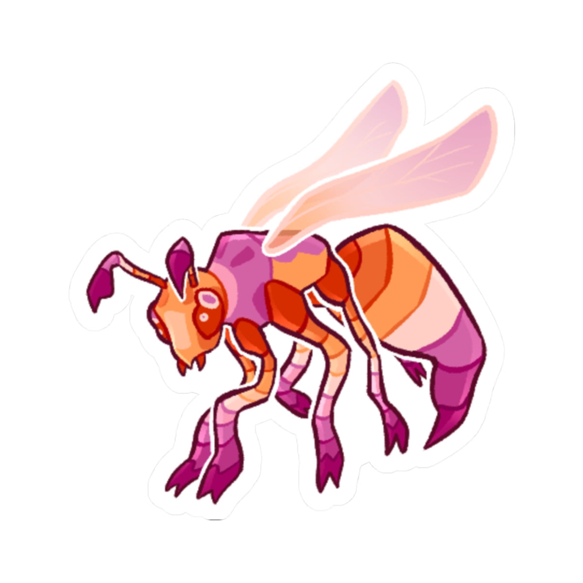Lesbian WLW Pride Wasp Sticker