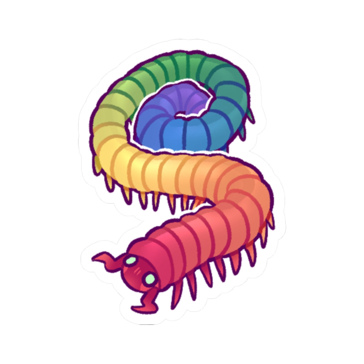 Rainbow Pride Millipede Sticker
